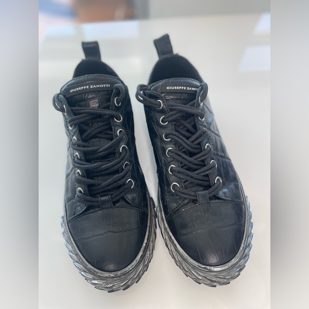 Giuseppe Zanotti Sheppherd Metallic Black & Silver Sneakers - Size 43 / 10